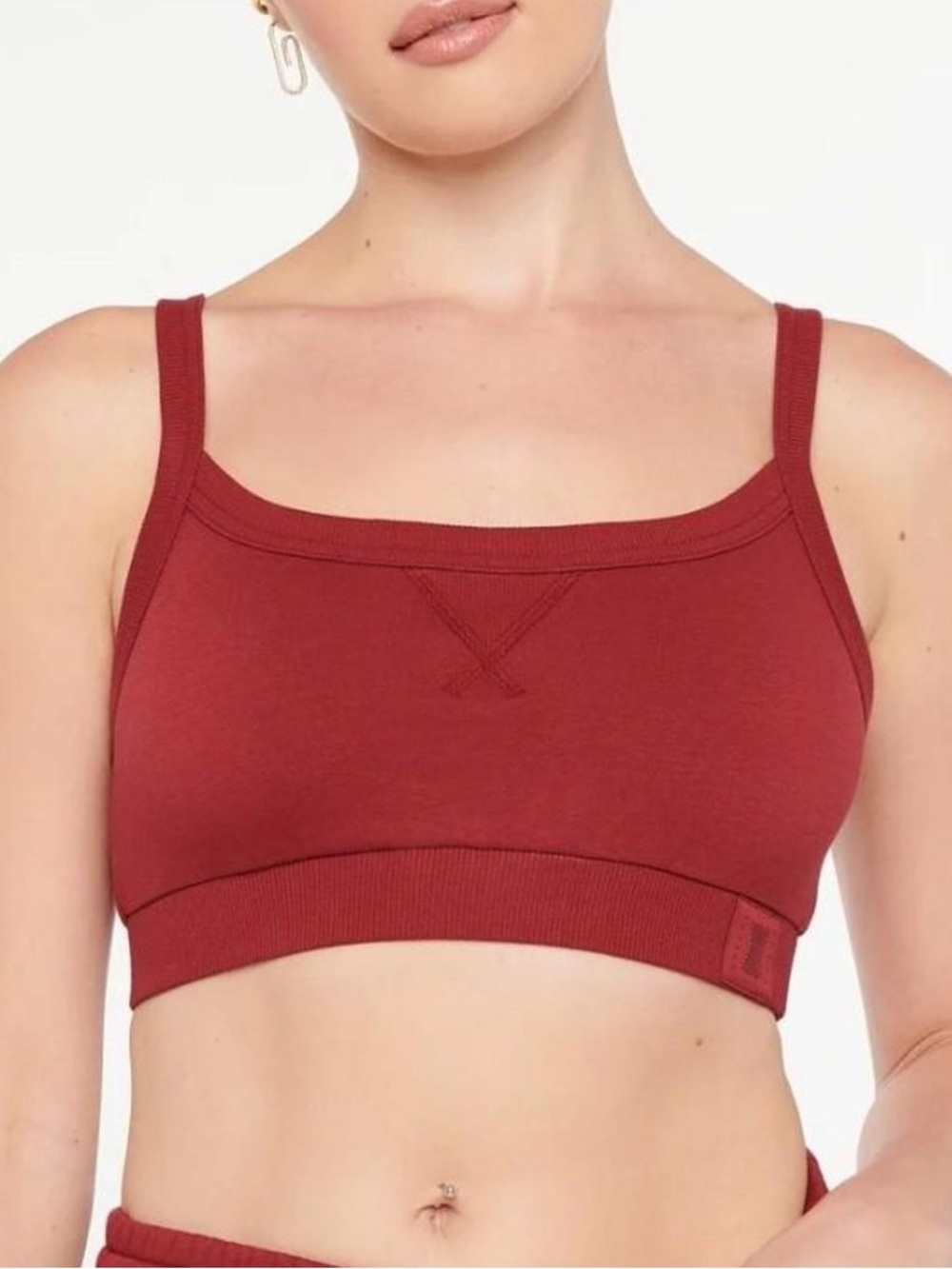 Savage x Fenty Size XL 14 16 Red Essential Fleece Bralette Crop Tank Top